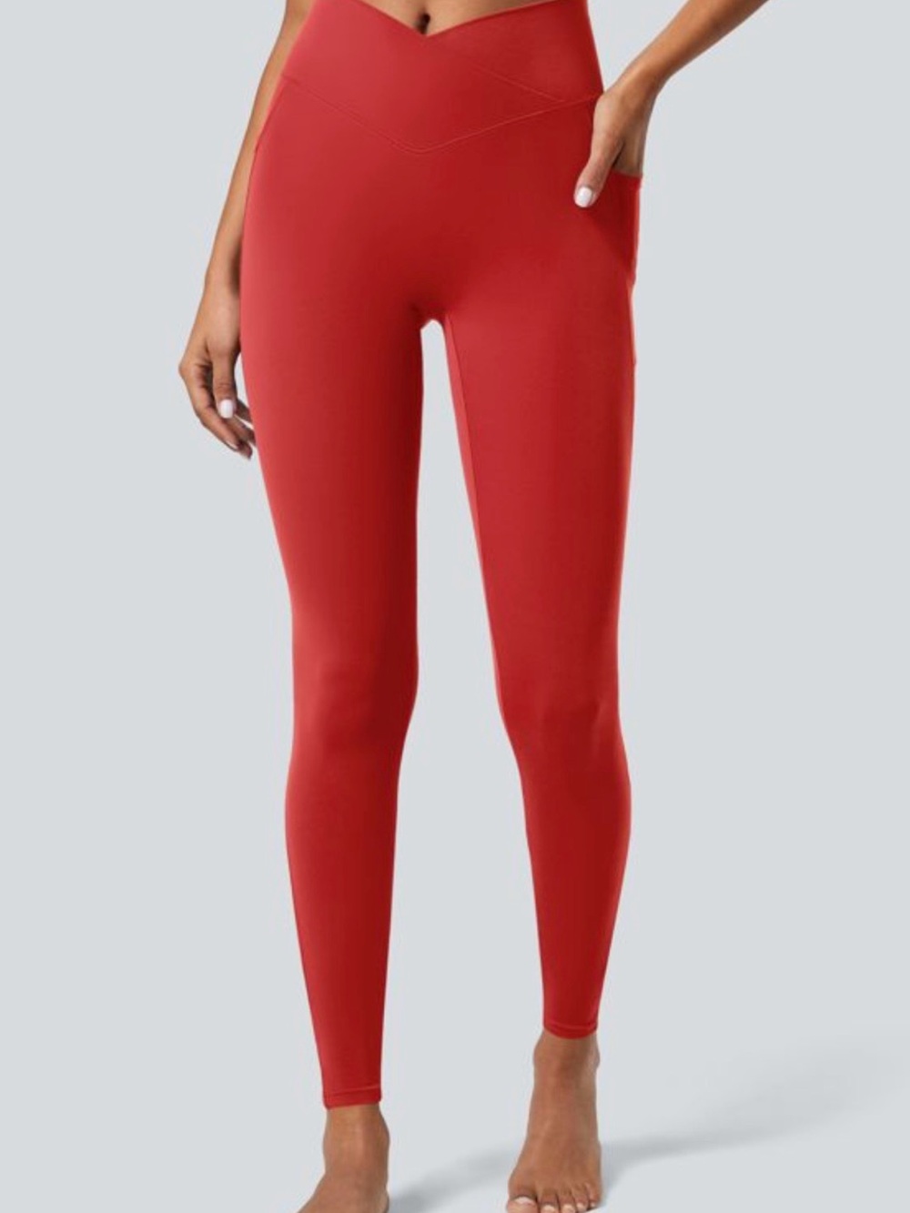 HALARA Crossover Pocket Plain Leggings